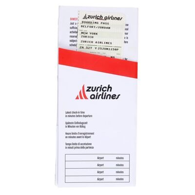Lot #124: Jordan Belfort's (DiCaprio) Zurich Airlines Ticket ### WOLF OF WALL STREET, THE (2013)