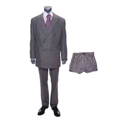 Lot #132: Jordan Belfort's (DiCaprio) Switzerland Meeting Costume with Boxers and Screen-Matched Suit Jacket ### WOLF OF WALL STREET, THE (2013)