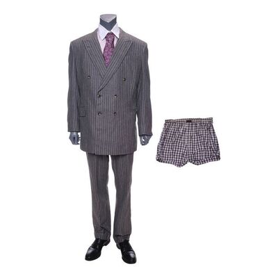 Lot #132: Jordan Belfort's (DiCaprio) Switzerland Meeting Costume with Boxers and Screen-Matched Suit Jacket ### WOLF OF WALL STREET, THE (2013)