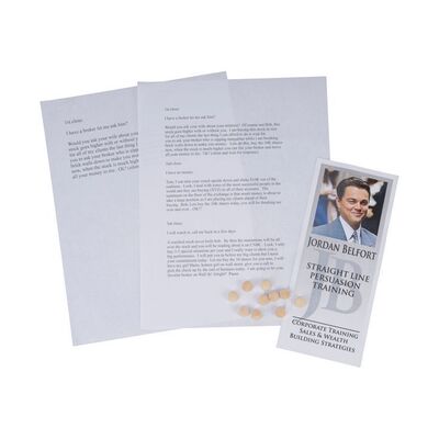 Lot #137: Jordan Belfort's (DiCaprio) "Straight Line Persuasion Training" Pamphlet, Stratton Oakmont Sales Scripts and 10 Lemmons ### WOLF OF WALL STREET, THE (2013)
