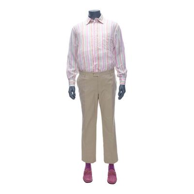 Lot #160: Donnie Azoff's (Hill) Pink Striped Shirt Costume ### WOLF OF WALL STREET, THE (2013)