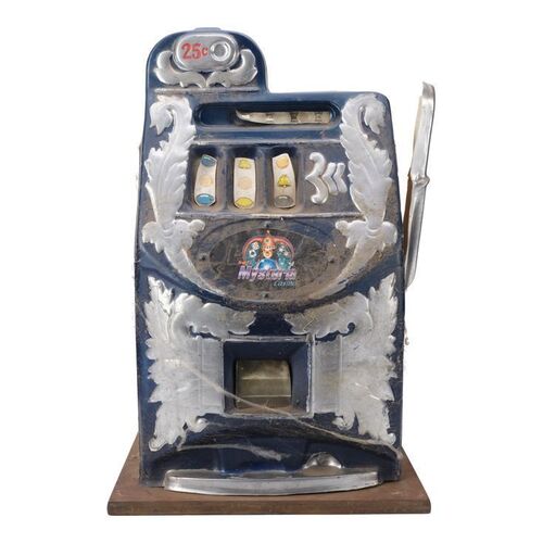 Lot #17: Cast-Autographed Distressed Mysteria Casino Slot Machine ### HAUNTED CASINO, THE (2007 - FULL MOON)