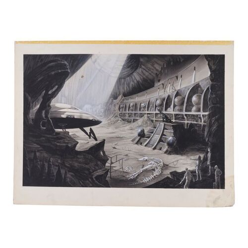 Lot #35: Hand-Drawn Lee MacLeod Spaceship Cavern Concept Artwork ### PRIMEVALS, THE (1970s - 2023)