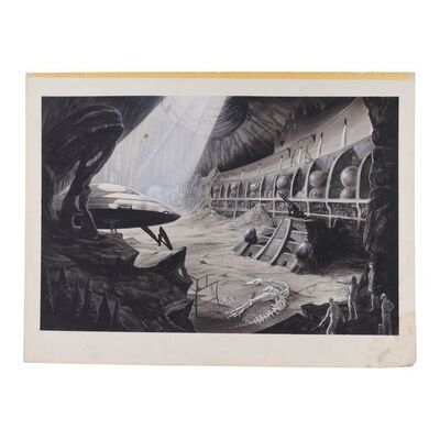 Lot #35: Hand-Drawn Lee MacLeod Spaceship Cavern Concept Artwork ### PRIMEVALS, THE (1970s - 2023)