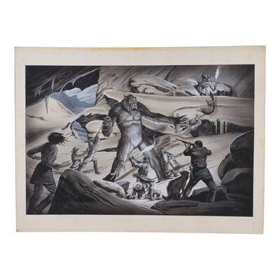 Lot #37: Hand-Drawn Lee MacLeod Yeti vs. Sherpa Concept Artwork ### PRIMEVALS, THE (1970s - 2023)