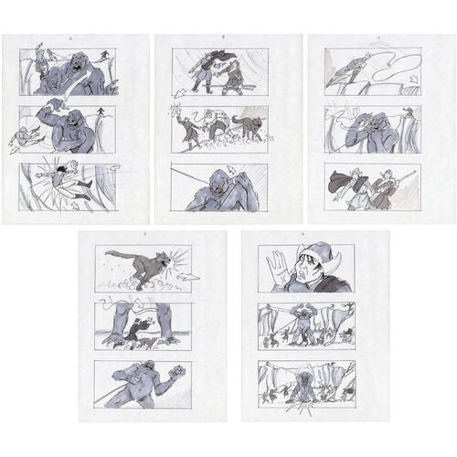 Lot #39: Set of Five Hand-Drawn Robin Bielefeld Storyboards ### PRIMEVALS, THE (1970s - 2023)