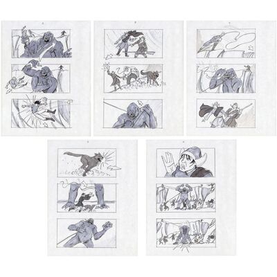 Lot #39: Set of Five Hand-Drawn Robin Bielefeld Storyboards ### PRIMEVALS, THE (1970s - 2023)