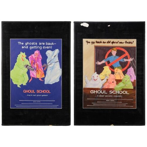Lot #79: Pair of Hand-Painted Trade Advertisement Artworks ### GHOUL SCHOOL (1990 - FULL MOON)