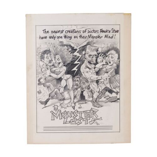 Lot #81: Hand-Drawn Trade Advertisement Sketch ### MONSTER LUST (UNPRODUCED - FULL MOON)