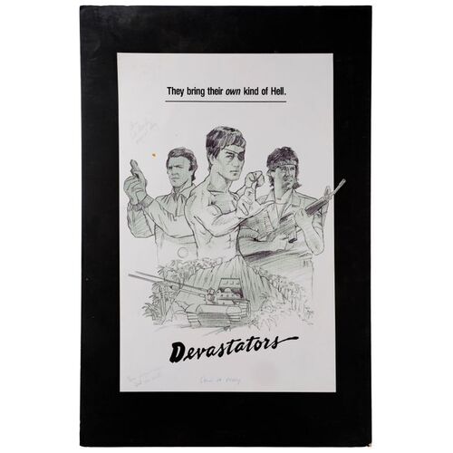 Lot #92: Matted Printed Annotated Trade Advertisement Mock-Up ### DEVASTATORS (UNPRODUCED - FULL MOON)