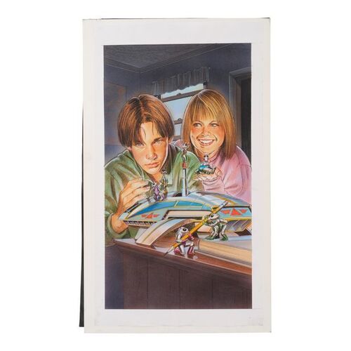 Lot #101: Printed Larry Salk Children with Insectoid Robots Trade Advertisement Artwork ### FULL MOON PRODUCTIONS