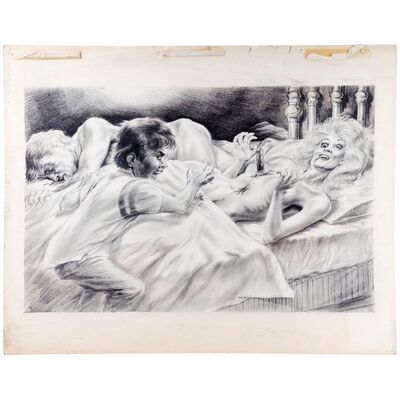 Lot #105: Hand-Drawn Child Murderer in Bed Concept Sketch ### FULL MOON PRODUCTIONS