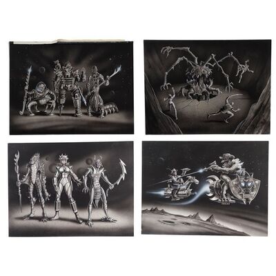 Lot #110: Set of Four Hand-Illustrated Concept Artworks ### OBLIVION: COWBOYS VS. ALIENS (1994 - FULL MOON)
