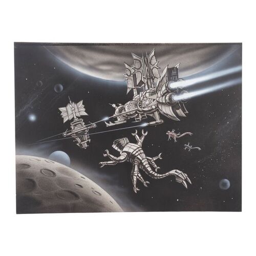 Lot #111: Hand-Illustrated Space Battle Concept Artwork ### SHANDAR (UNPRODUCED - FULL MOON)