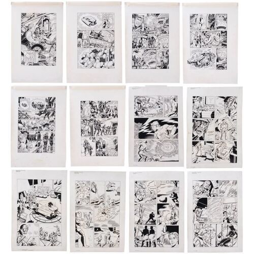 Lot #122: Set of 12 Hand-Illustrated Promotional Comic Book Pages ### JOSH KIRBY...TIME WARRIOR! FRANCHISE (1995-1996 - FULL MOON)