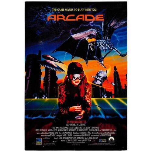 Lot #135: VHS Release One Sheet on Foam Core Board ### ARCADE (1993 - FULL MOON)