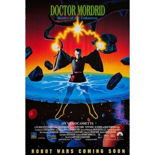 Lot #143: VHS Release "Robot Wars Coming Soon" One Sheet Variant ### DOCTOR MORDRID (1992 - FULL MOON)