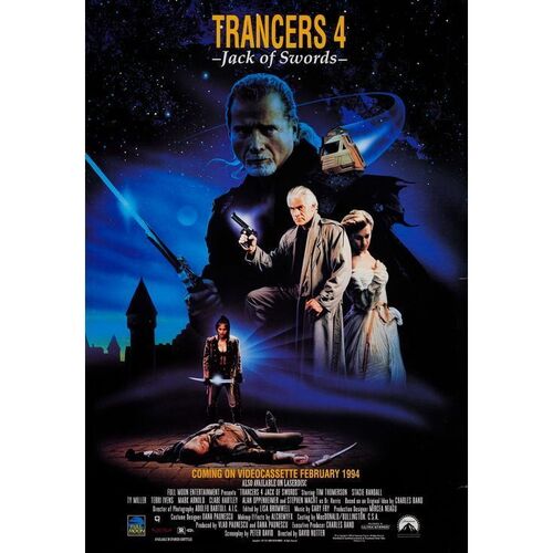 Lot #179: Set of Eight Style "A" VHS Release One Sheets ### TRANCERS 4: JACK OF SWORDS (1994 - FULL MOON)