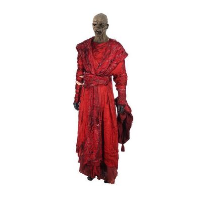 Lot #98. Red Monk Robes and Head Appliance ### DOCTOR WHO (TV SERIES, 2005-2022)