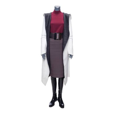114. Luv's (Sylvia Hoeks) Screen-Matched Quilted White Coat with Red Turtleneck Costume ### BLADE RUNNER 2049 (2017)