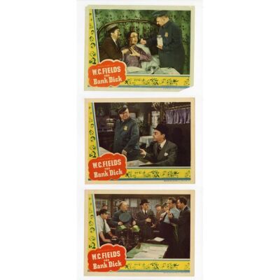 25. Lobby Cards (3) (11" x 14"); Fine+ ### THE BANK DICK (1940)