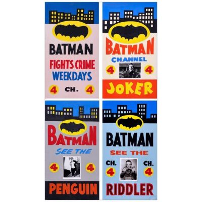27. Locally-Produced Hand-Painted Promotional Posters (4) (24" x 44"); Fine+ ### BATMAN (1966)