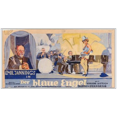 48. German Hand-Painted Illustration (25" x 13.25"); Very Fine ### THE BLUE ANGEL (1930)