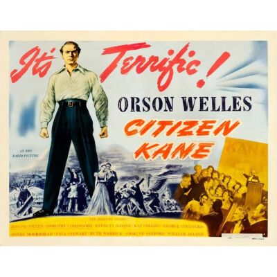 83. Half Sheet (22" x 28"); Style A; Very Fine- on Paper ### CITIZEN KANE (1941)