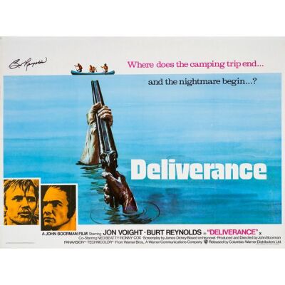 113. Cast-Autographed British Quad (40" x 30") Signed by Burt Reynolds, see online catalog for photo of signing. (See online catalog for photos of signing); Very Fine+ Folded ### DELIVERANCE (1972)