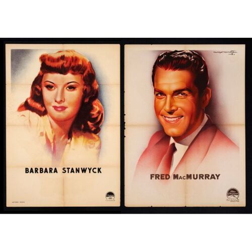 125. Italian Poster and French Moyen (2) (27.5" x 39.5", 23" x 31"); Fine- Folded ### Double Indemnity Team (1944)