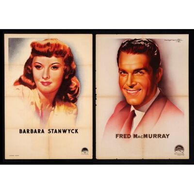 125. Italian Poster and French Moyen (2) (27.5" x 39.5", 23" x 31"); Fine- Folded ### Double Indemnity Team (1944)