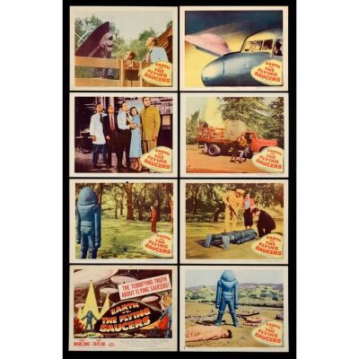 133. Lobby Card Set (8) (11" x 14"); Fine+ ### EARTH VS. THE FLYING SAUCERS (1956)