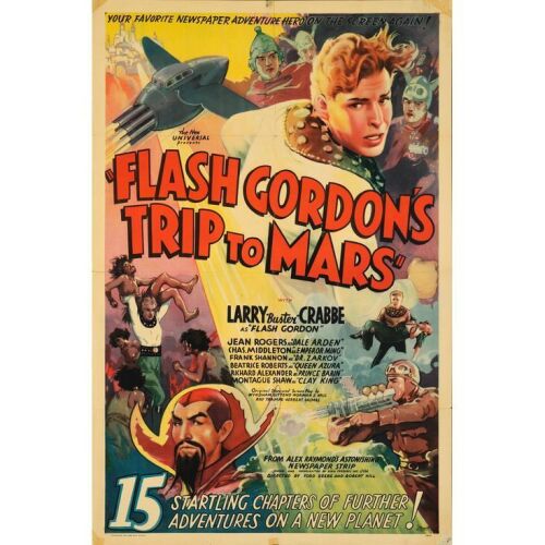 144. One Sheet (27" x 41"); Stock All-Serial Style; Very Fine- Folded ### FLASH GORDON'S TRIP TO MARS (1938)