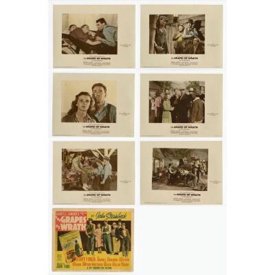 175. Title Lobby Card and Deluxe Lobby Cards (6) (11" x 14"); Fine- ### THE GRAPES OF WRATH (1940)