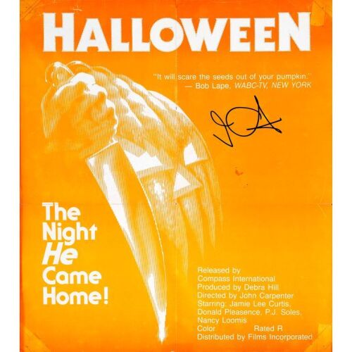 185. Director-Autographed Promotional Poster (17" " x 19") Signed by director John Carpenter (JSA COA); 16mm Release Poster; Fine Folded ### HALLOWEEN (1979)