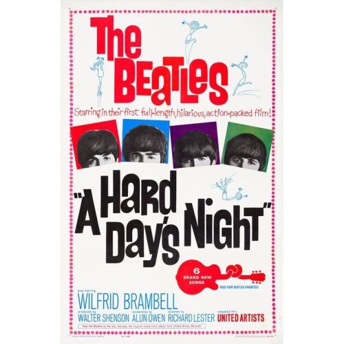 186. One Sheet (27" x 41"); Very Fine on Linen ### A HARD DAY'S NIGHT (1964)