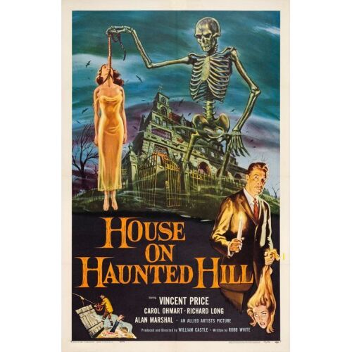 197. One Sheet (27" x 41"); Very Fine on Linen ### HOUSE ON HAUNTED HILL (1959)