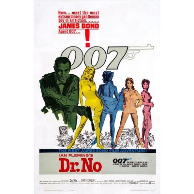 210. One Sheet (27" x 41"); "Yellow Smoke" Style; Very Fine- on Linen ### JAMES BOND: DR. NO (1962)