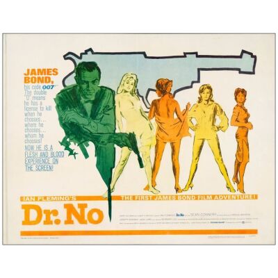 212. Half Sheet (22" x 28"); Fine+ on Paper ### JAMES BOND: DR. NO (1962)
