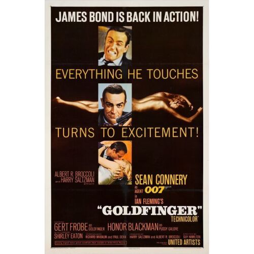 216. One Sheet (27" x 41"); Glossy Style; Fine+ on Linen ### JAMES BOND: GOLDFINGER (1964)