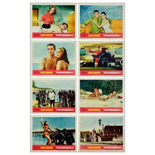 218. Lobby Card Set (8) (11" x 14"); Fine+ ### JAMES BOND: THUNDERBALL (1965)