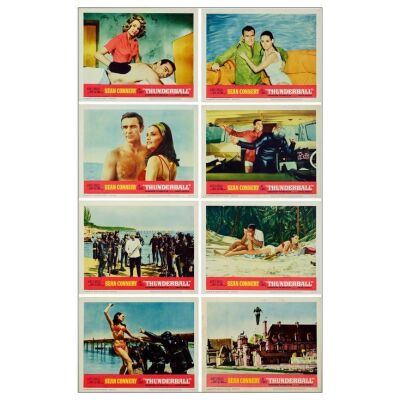 218. Lobby Card Set (8) (11" x 14"); Fine+ ### JAMES BOND: THUNDERBALL (1965)
