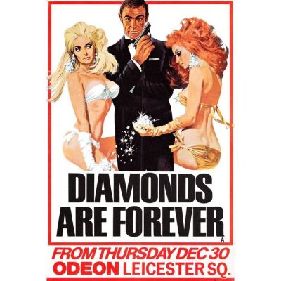 229. British Double Crown (20" x 30"); Advance British Premiere, Style A, Country-of-Origin; Very Fine Folded ### JAMES BOND: DIAMONDS ARE FOREVER (1971)