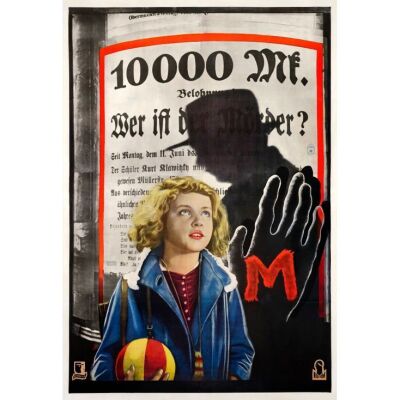 263. Pre-War German Poster (37.25" x 55"); Country-of-Origin; Fine+ on Linen ### M (1931)