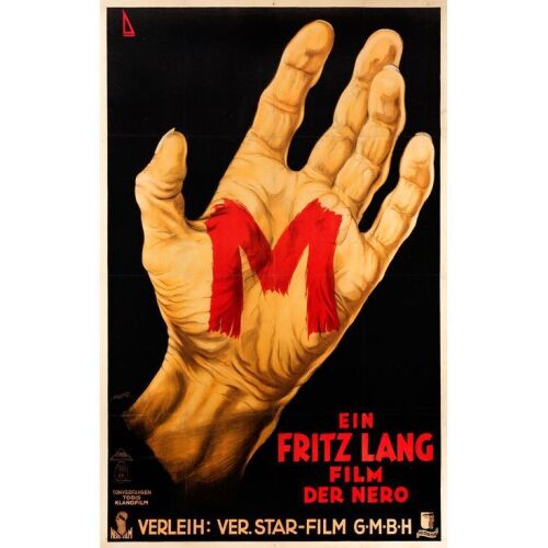 264. Pre-War German Poster (37" x 55"); Country-of-Origin; Fine+ on Linen ### M (1931)