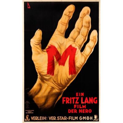 264. Pre-War German Poster (37" x 55"); Country-of-Origin; Fine+ on Linen ### M (1931)