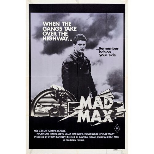 266. Australian One Sheet (27" x 40"); Country-of-Origin, First Release Matte Purple Style; Very Fine+ Folded ### MAD MAX (1979)