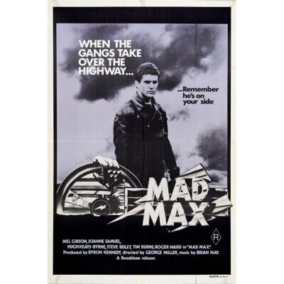 266. Australian One Sheet (27" x 40"); Country-of-Origin, First Release Matte Purple Style; Very Fine+ Folded ### MAD MAX (1979)