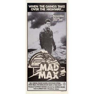 267. Australian Daybill (13.5" x 30"); Country-of-Origin, First Release Matte Purple Style; Very Fine on Linen ### MAD MAX (1979)