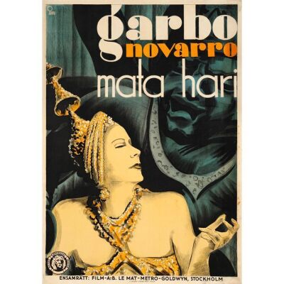 273. Swedish One Sheet (27.5" x 39.25); Stone Lithograph; Very Fine+ on Linen ### MATA HARI (1931)
